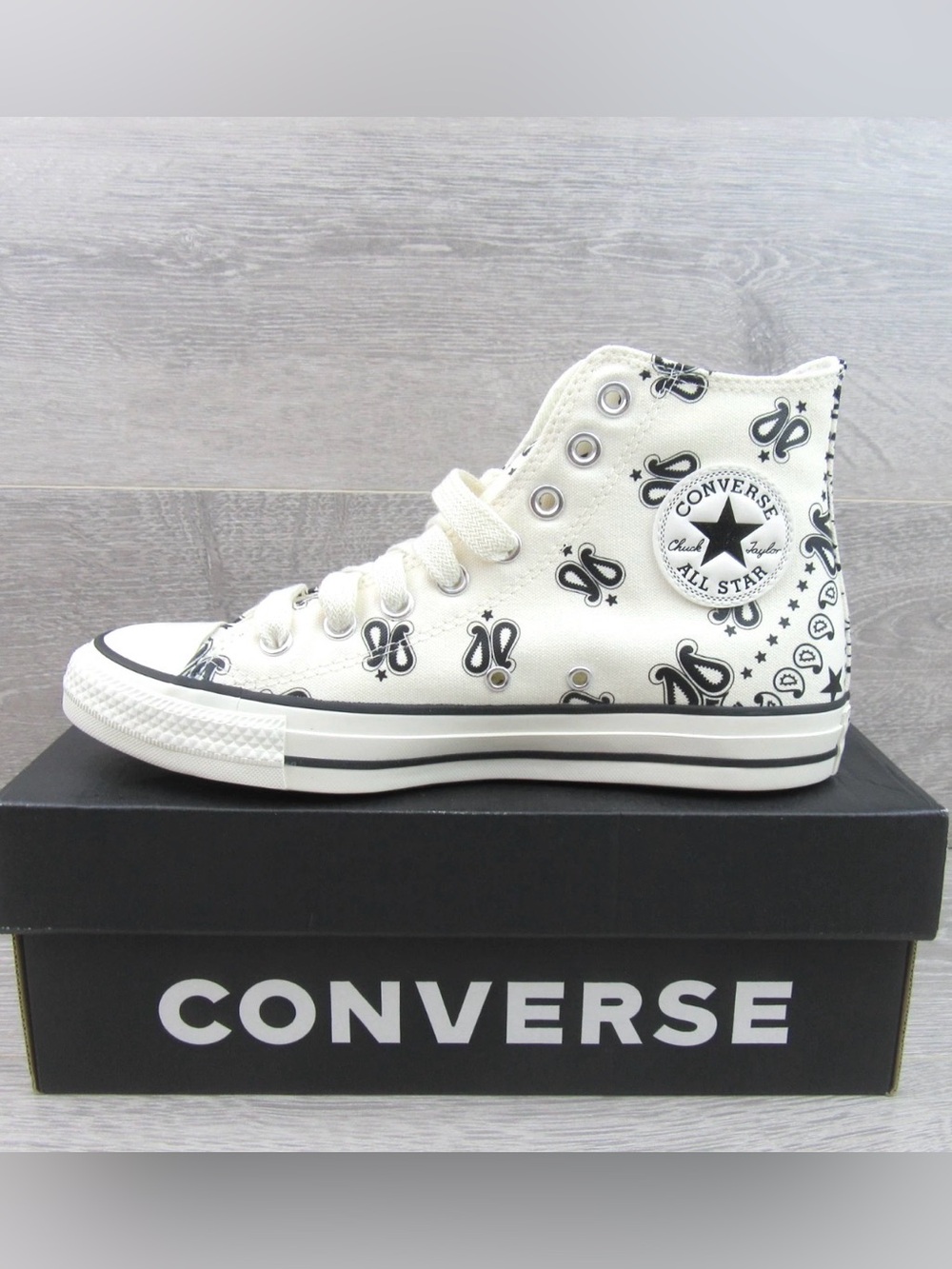 NEW Converse Chuck Taylor All Star Hi Paisley Egret Shoes A15810F BOX NO LID